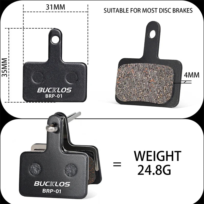 BUCKLOS Semimetallic Brake Pads Bicycle Disc Brake Pads for Shimano B01S/B03S/B05S-RX Road Bike Hydraulic Brake Pad MTB Parts