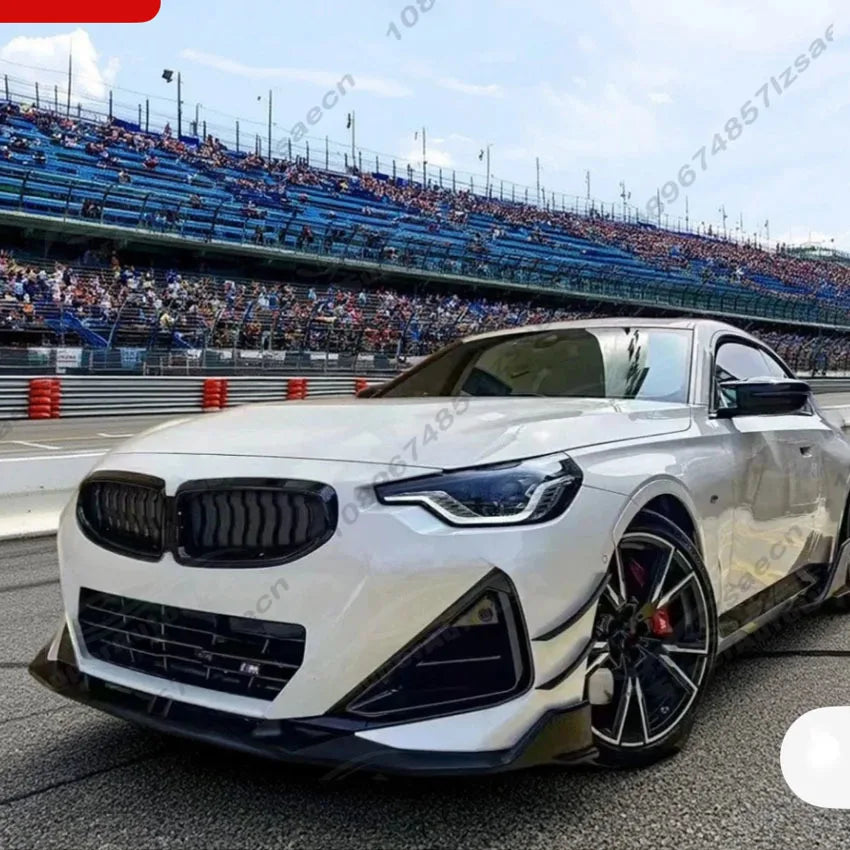 Car Front Bumper Diffuser Lip Chin Spoiler For BMW 2 Series G42 Coupe M Sport 2022-2025 Body Kit Splitter Tuning Gloss Black