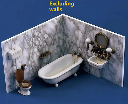 Precision 1/35 Resin Model Kit GK, Bathroom Furniture (excluding Walls) Model, Unpainted