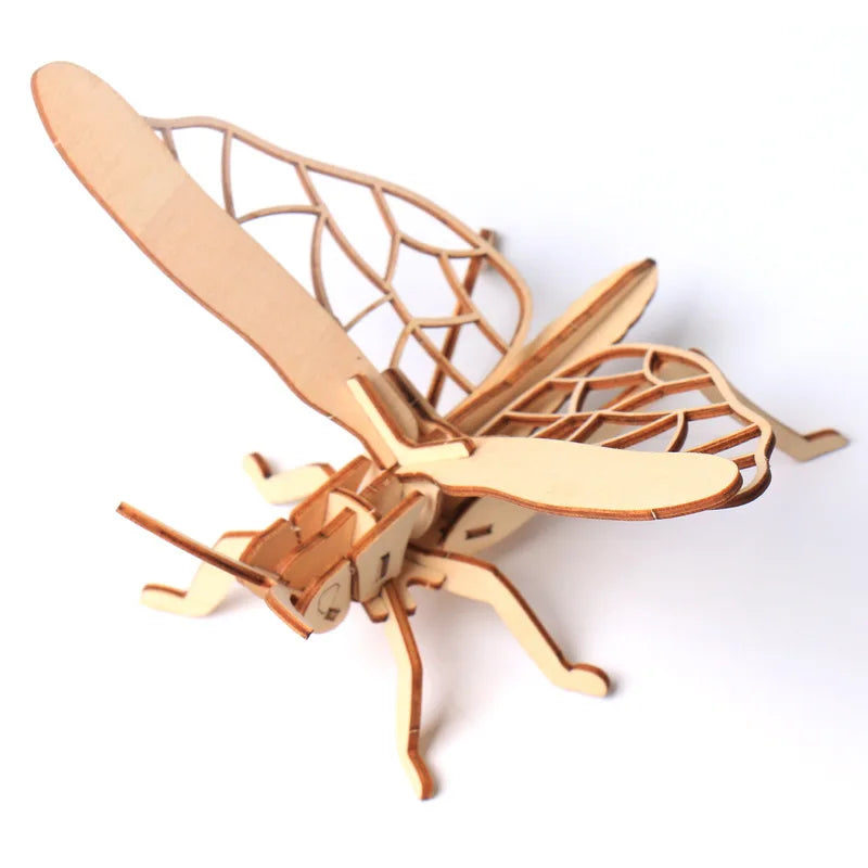 Wooden Multi-insect Three-dimensional 3D Puzzle Puzzle Toy Children's Advanced Educational Toy Creative Assembly Model