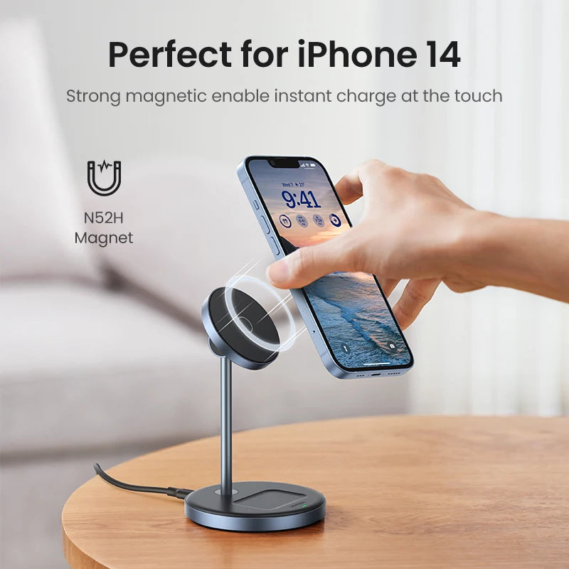 Qi2 25W Magnetic Wireless Charger Stand Holder iPhone 16 15 Pro Max/AirPods