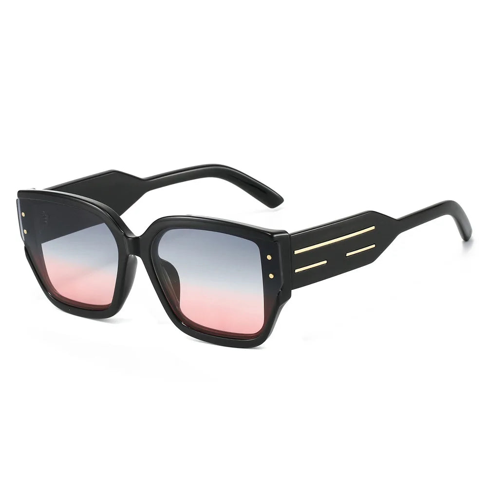 JNPCXI Vintage Square Women Gradient Sunglasses UV400 Fashion Transparent Blue Men Outdoor Sun Glasses