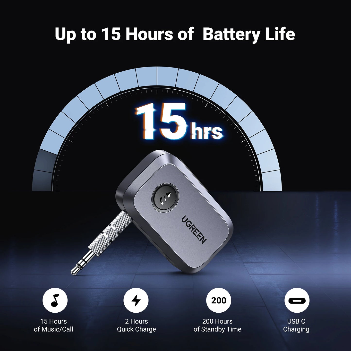 Bluetooth 5.3 Audio Receiver Car Adapter Wireless Car 3.5mm Jack Mic Handsfree