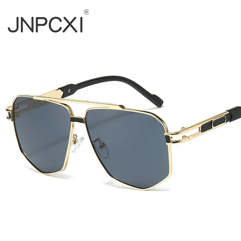 JNPCXI Fashion Double Bridges Square Sunglasses Women Men Retro Gradient Sun Glasses Shades UV400