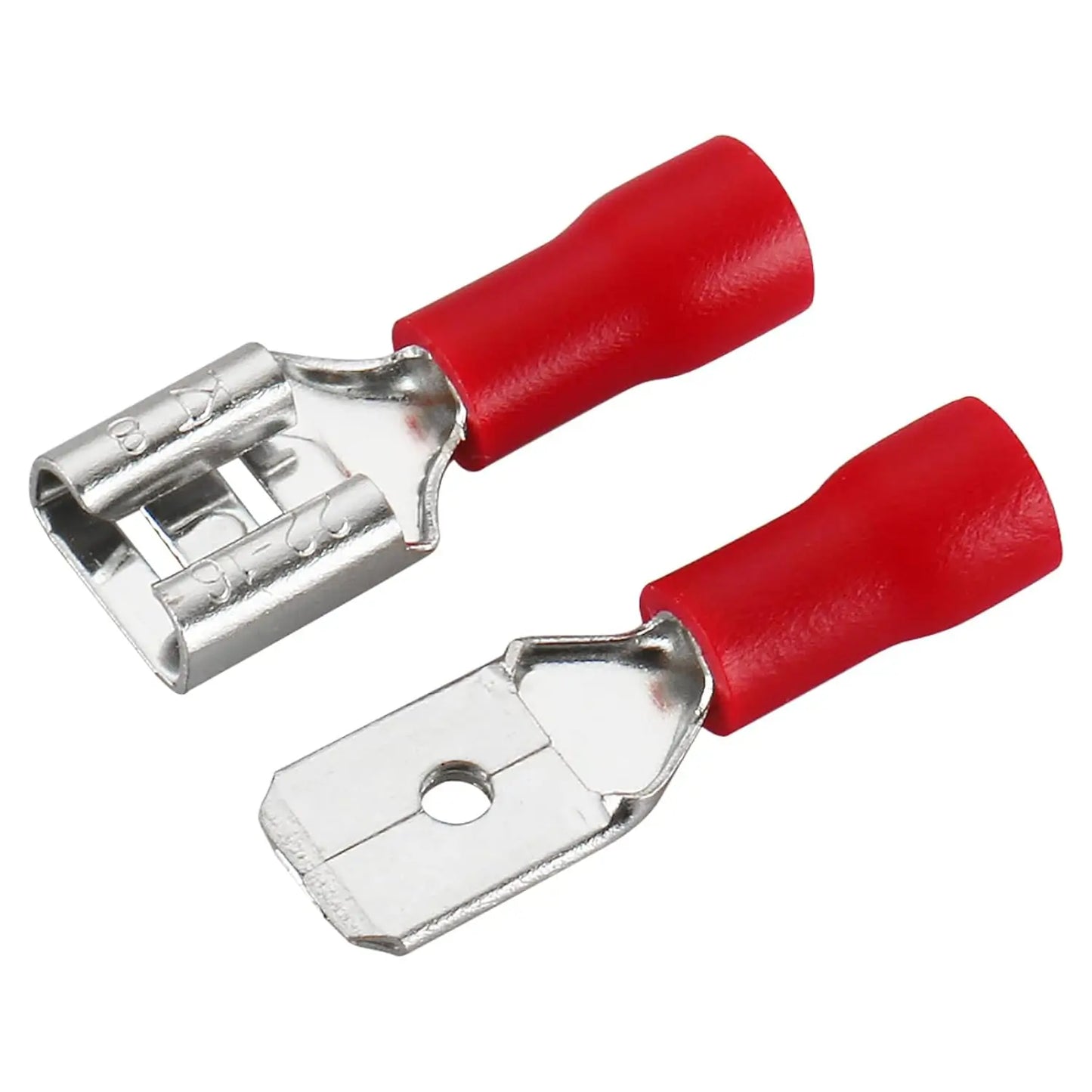 60/80pcs male female insulated spade connector, 6.3mm 1/4" 22-16/16-14/12-10 awg- electrical quick disconnect wire connectors