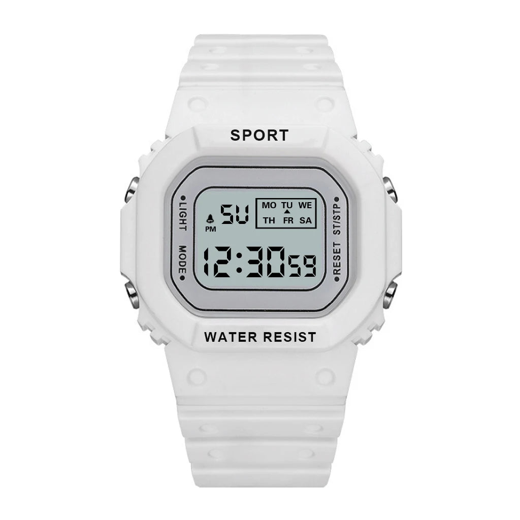 Sports Watch, LED Square Digital, Waterproof Rubber Watch for Men, Women, Students