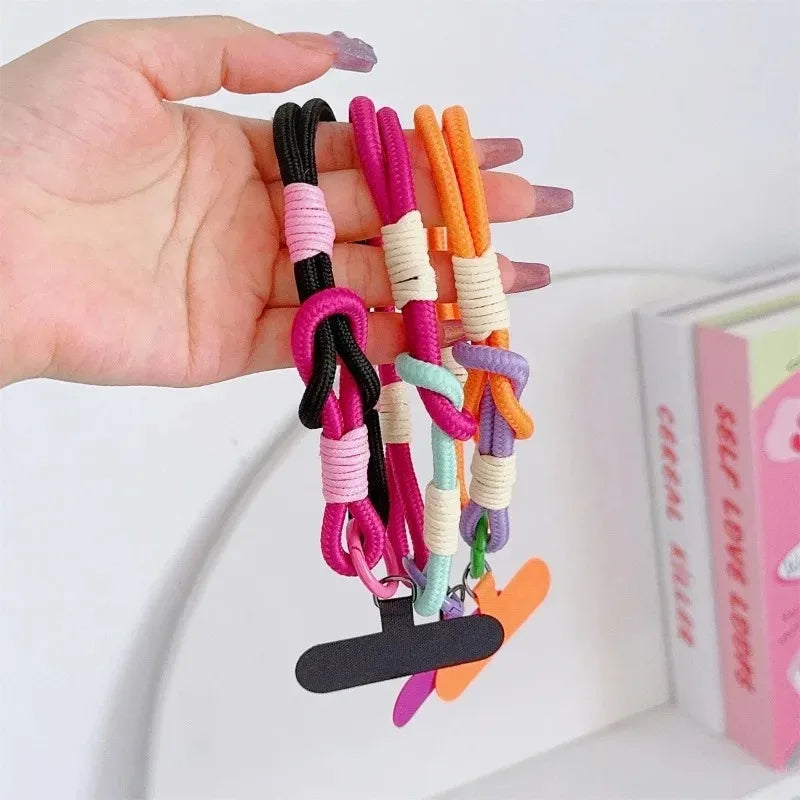 Universal Adjustable Mobile Phone Lanyard Short Wrist Strap with Self-locking Anti-drop Design Durable Polyester Phone Strap