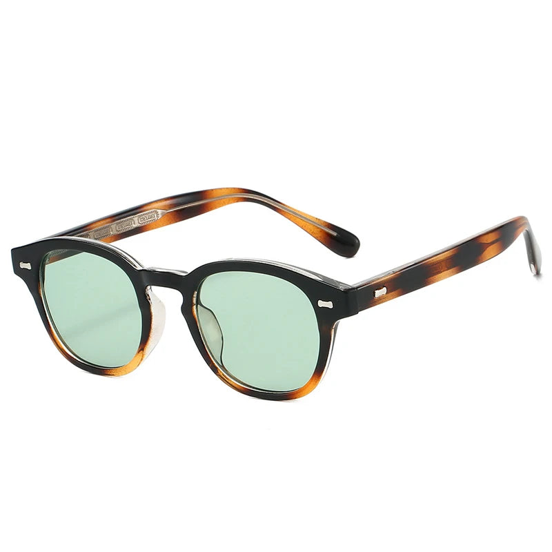 JNPCXI New TR90 Square Sunglasses Women Vintage Rivets Trending Men Leopard Blue Shades UV400 Sun Glasses
