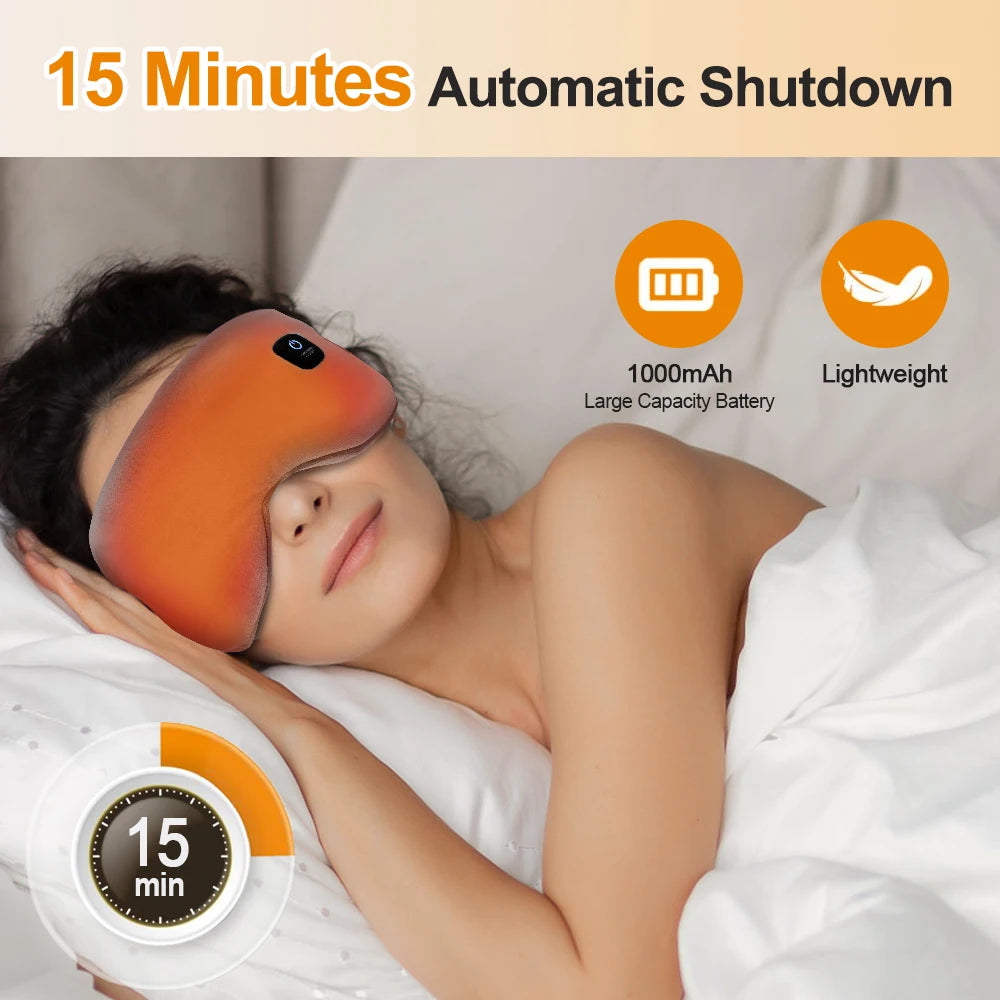 Electric Heated Eye Mask 3D Eye Mask for Dry Eyes Dark Circles Shading Sleeping Hot Compress Eye Mask Adjustable Sleep Eye Mask