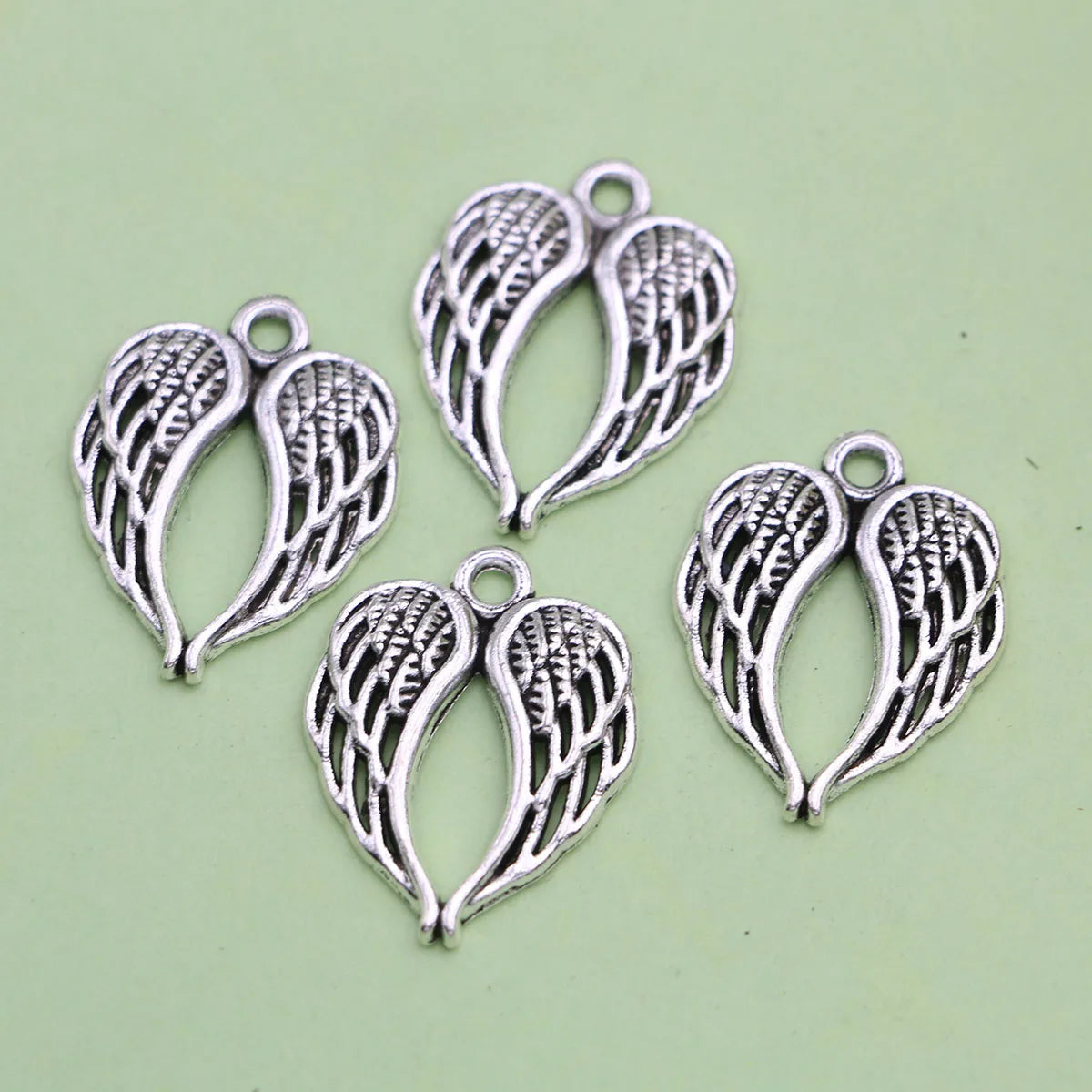 10pcs Silver Color Heart Wing Charms Pendants for Jewelry Making Drop Earrings Necklaces Bracelets DIY Crafts Accessories