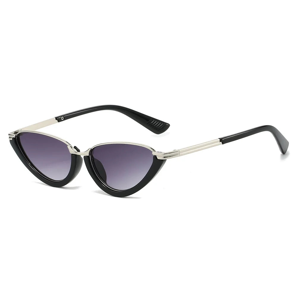 JNPCXI Retro Small Cat Eye Women Sunglasses Fashion Clear Ocean Lens Shades UV400 Men Trending Punk Gradient Sun Glasses