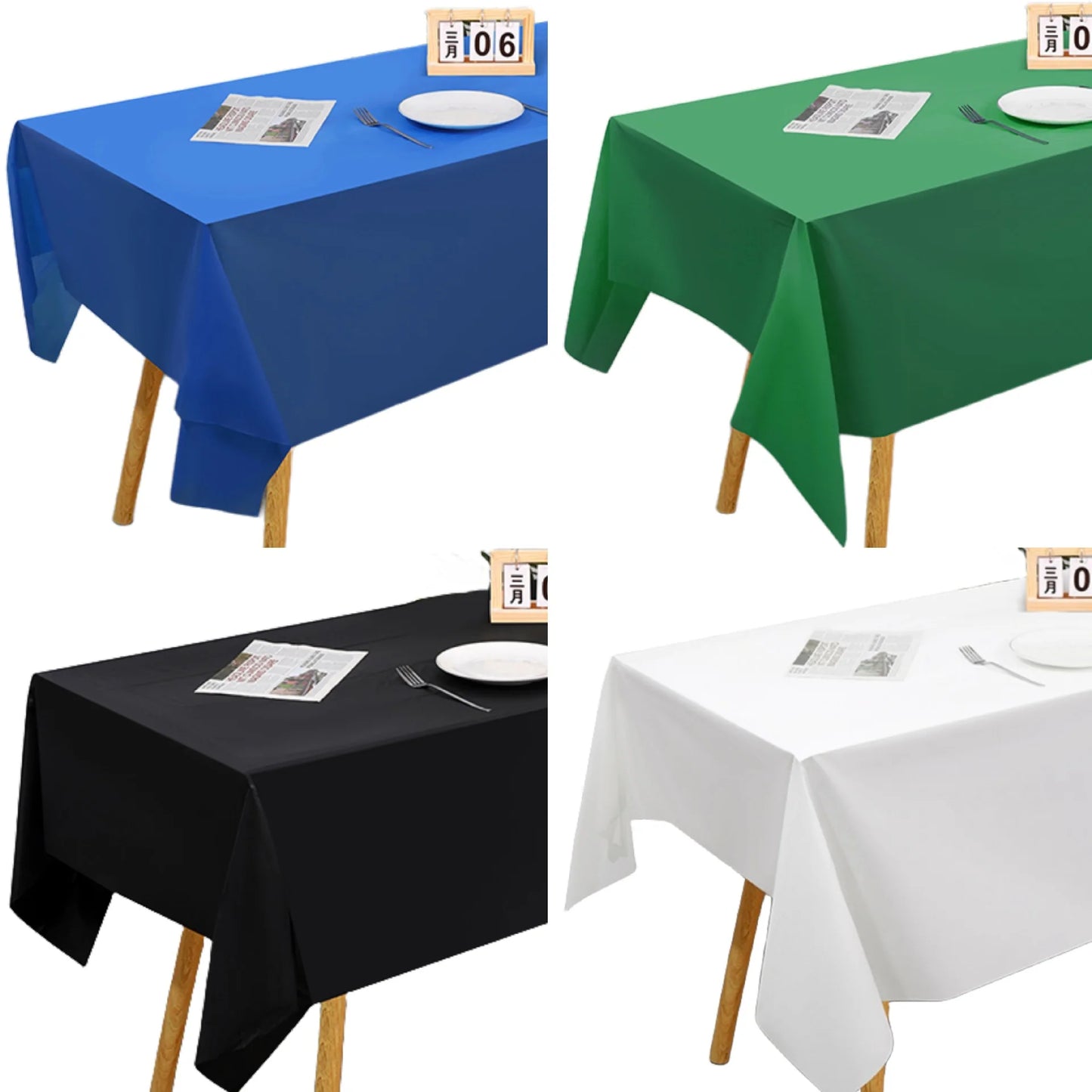 Disposable Table Cloth for Retangle Table Decorative Plastic Tablecloth for Parties Picnics Camping Waterproof Stain-Resistant
