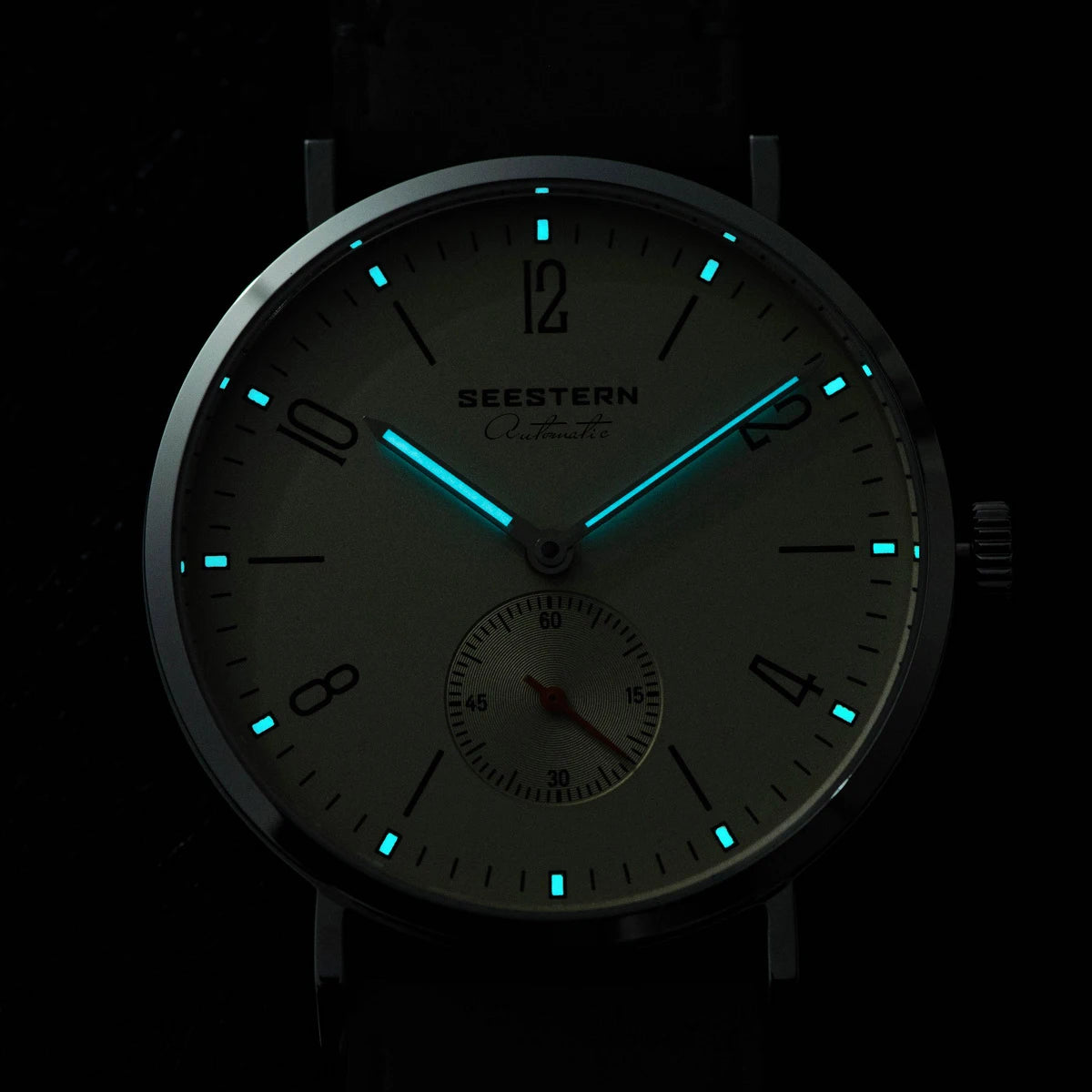 SEESTERN Men's Watch Auto Business Wristwatches ST1701 Movement Ultra Thin Strap