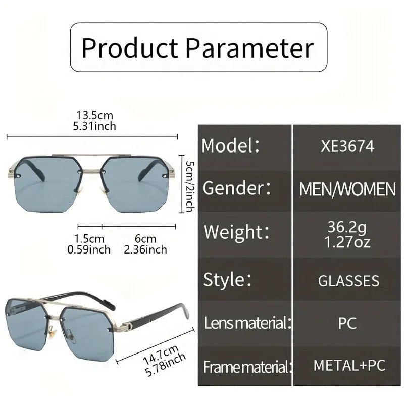4PACK Men's and Women's Metal Half Frame Fashion Glasses Couple Party Casual Glasses Lover Gift Christmas Gift