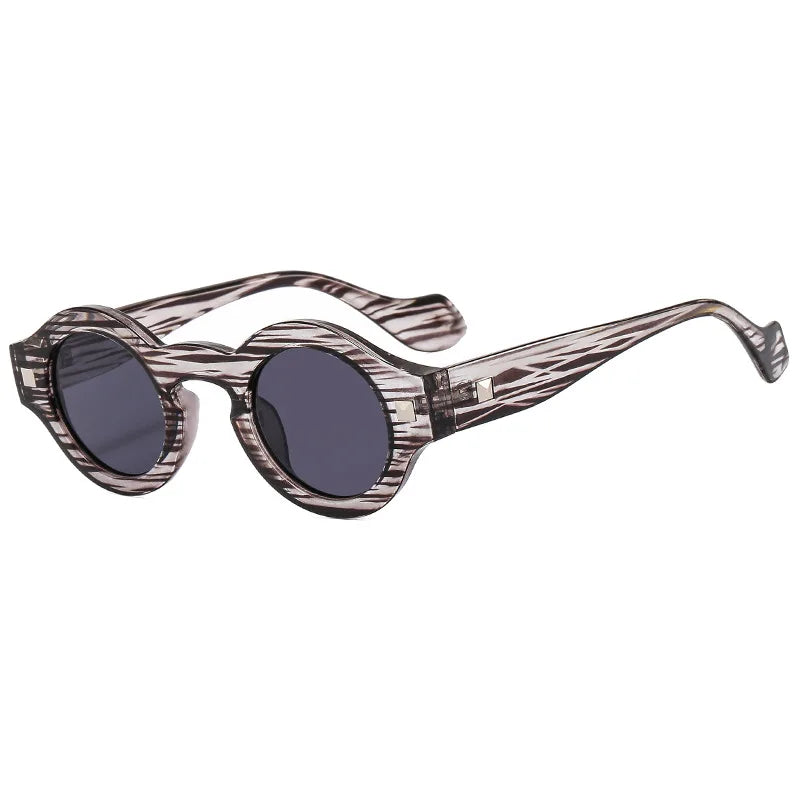 JNPCXI Men Steampunk Sunglases Small Round Frame Anti-blue Light Transparent Glasse Luxury Brand Design UV400 Shades