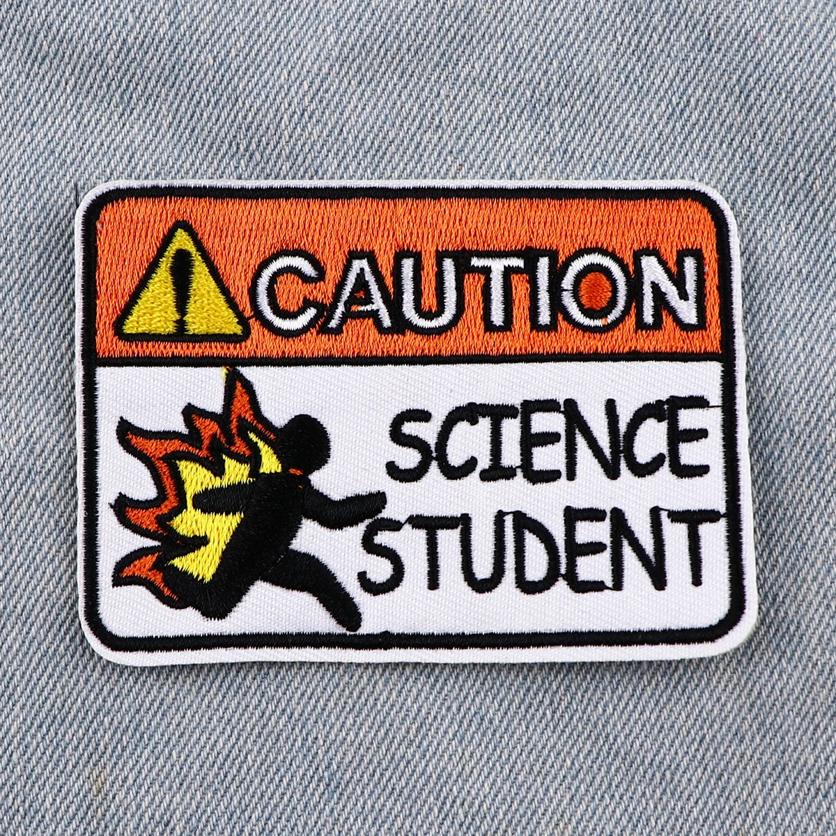 Caution Patch Funny Quotes Iron-On Patches For Clothing Stickers Snacks Embroidered Patches On Clothes DIY Clothes Stripes