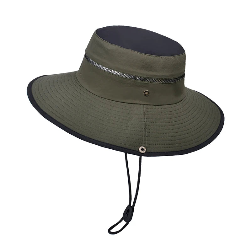 Xinbaoguan 100% Polyester 9248 Summer Big brim Sunshade and Sunscreen Hat for Men and Women Colored Quick Drying Fisherman Hat