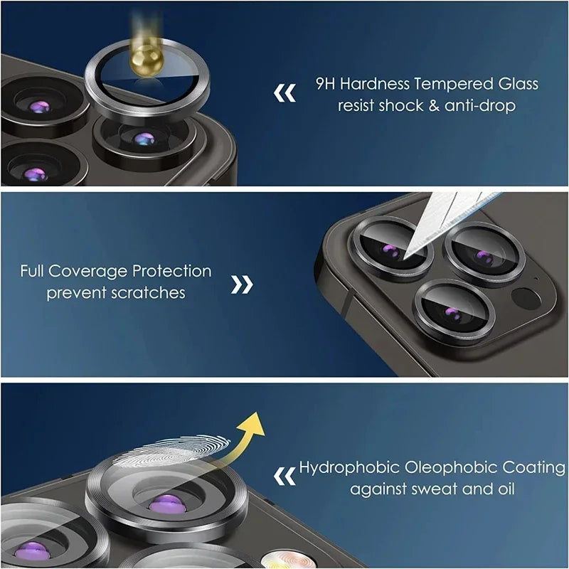 3Pcs diamond Colorful Camera Lens Protector iPhone 11-15 ProMax 14/13 Mini 15 Plus