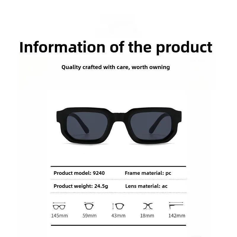 Men Vintage Rectangle Frame Sunglasses Fashion Retro Sun Glasses Luxury Brand Design UV400 Shades Eyewear Women Goggles