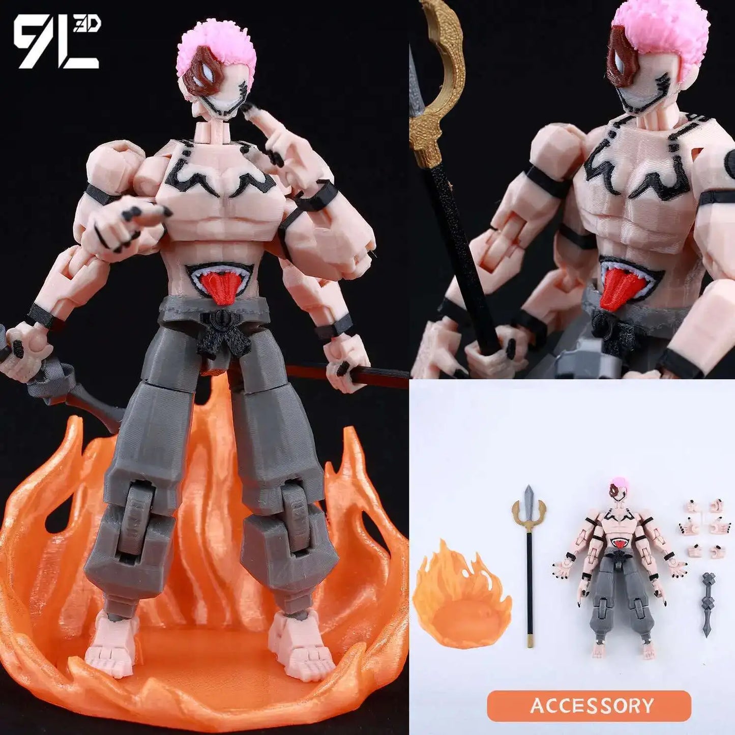 9L 3D Printed Anime Jujutsu Kaisen Sukuna Dummy 13 Shapeshift Action Figures 12
