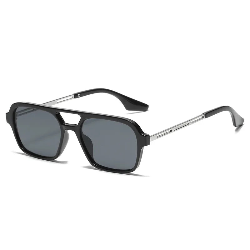 JNPCXI Quality Fashion Double Bridges Women Square Sunglasses Fashion Men Ocean Film Shades UV400 Trending Sun Glasses