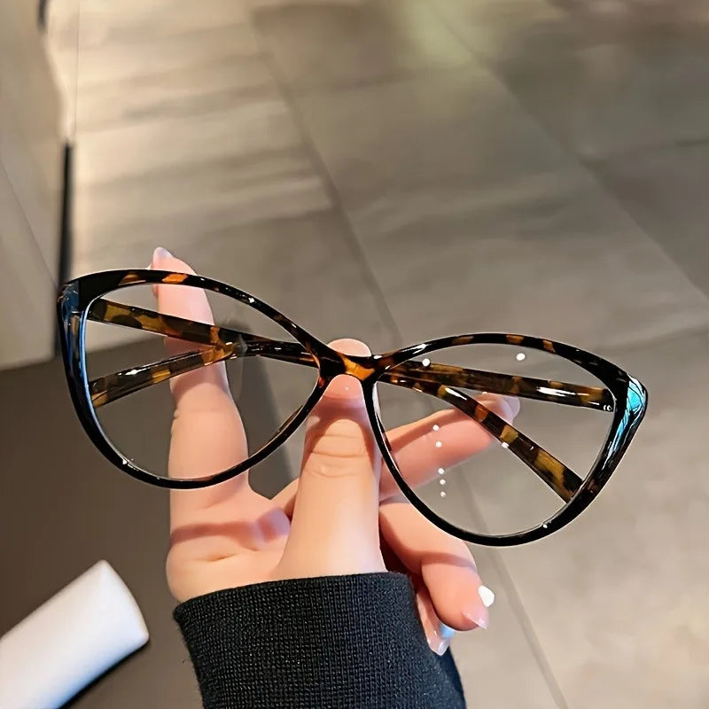 1 Pair Chic Cat Eye Glasses for Women Fashionable Full Frame PC Frame Durable Eyewear