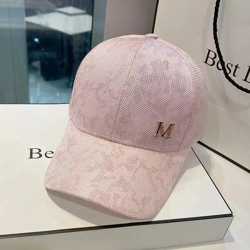 CNTANG Summer Baseball Cap Fashion Women's Rhinestone M Mesh Breathable Hip Hop Caps Snapback Women Casual Designer Visor Hat