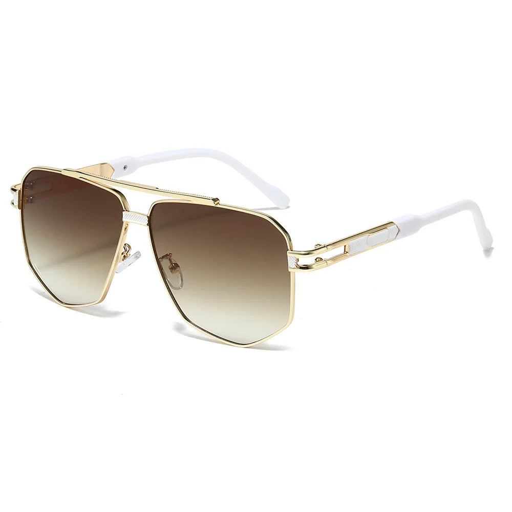 JNPCXI Fashion Double Bridges Square Sunglasses Women Men Retro Gradient Sun Glasses Shades UV400