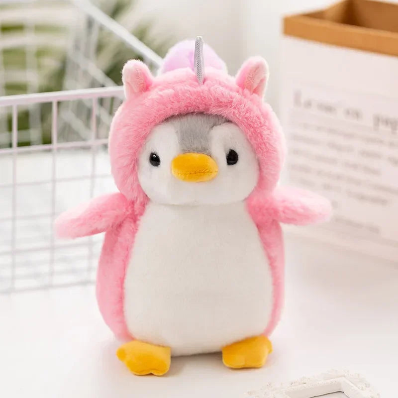Creative  cosplay costume Dress Penguin plush toy Birthday Present Soft Fabric Stuffed Animal  Penguin Transforms into Dinosaur