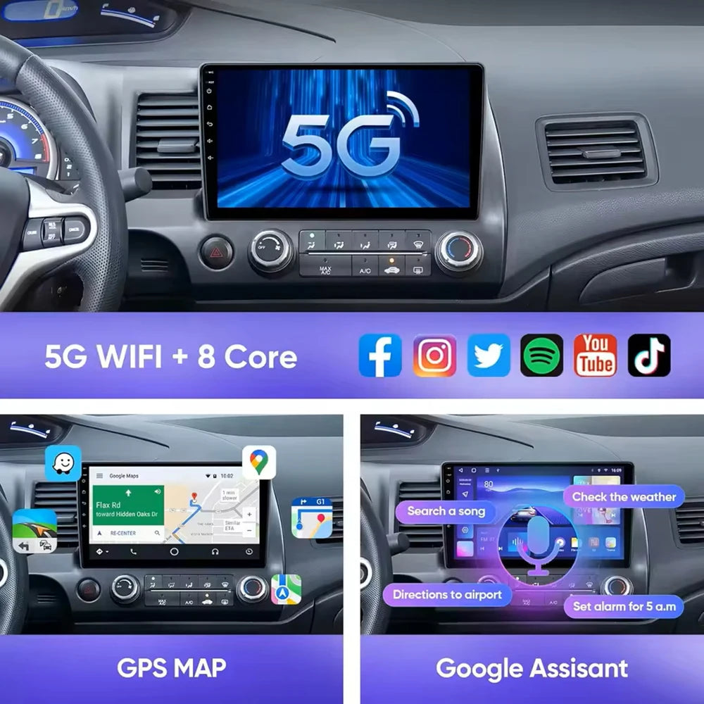 For Citroen C4 C4L DS4 2013 2014 2015 - 2017 Android 16 GPS WIFI 4G Carplay&Auto Car Radio Navigation QLED Multimedia Stereo Pla