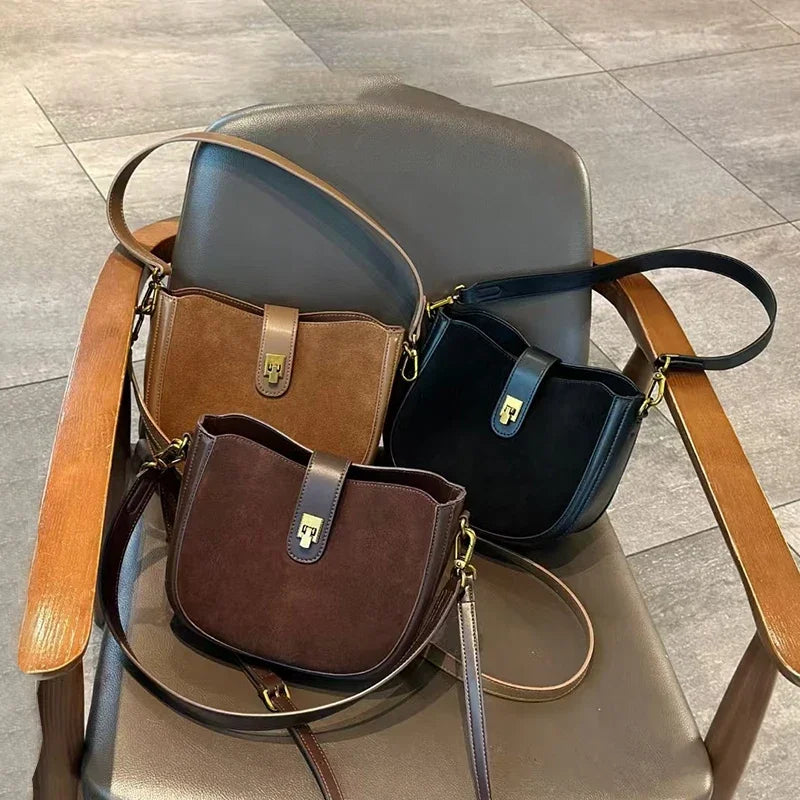 Women‘s Cowhide Genuine Leather Faux Suede Tote Bags For Women Luxury Designer Handbags Purses Luxury Design Crossbody Bags