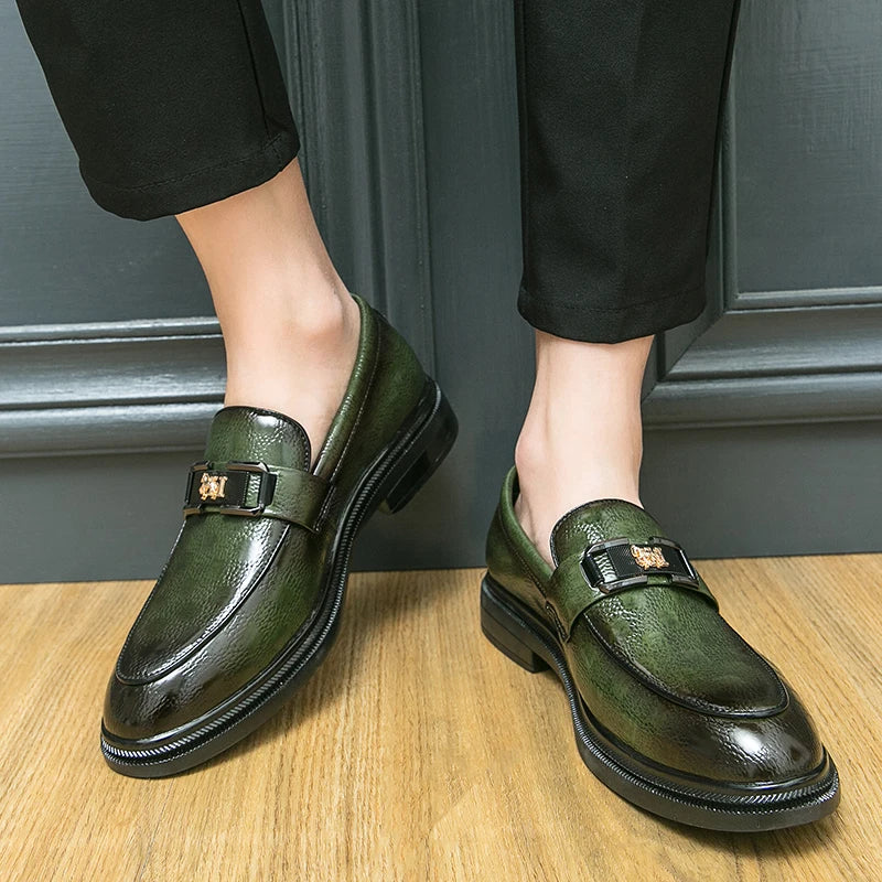Classic Men's Dress Shoes Formal Brogues Leather Shoes Men High Quality Casual Business Wedding Shoes Men Slip On Office Loafers