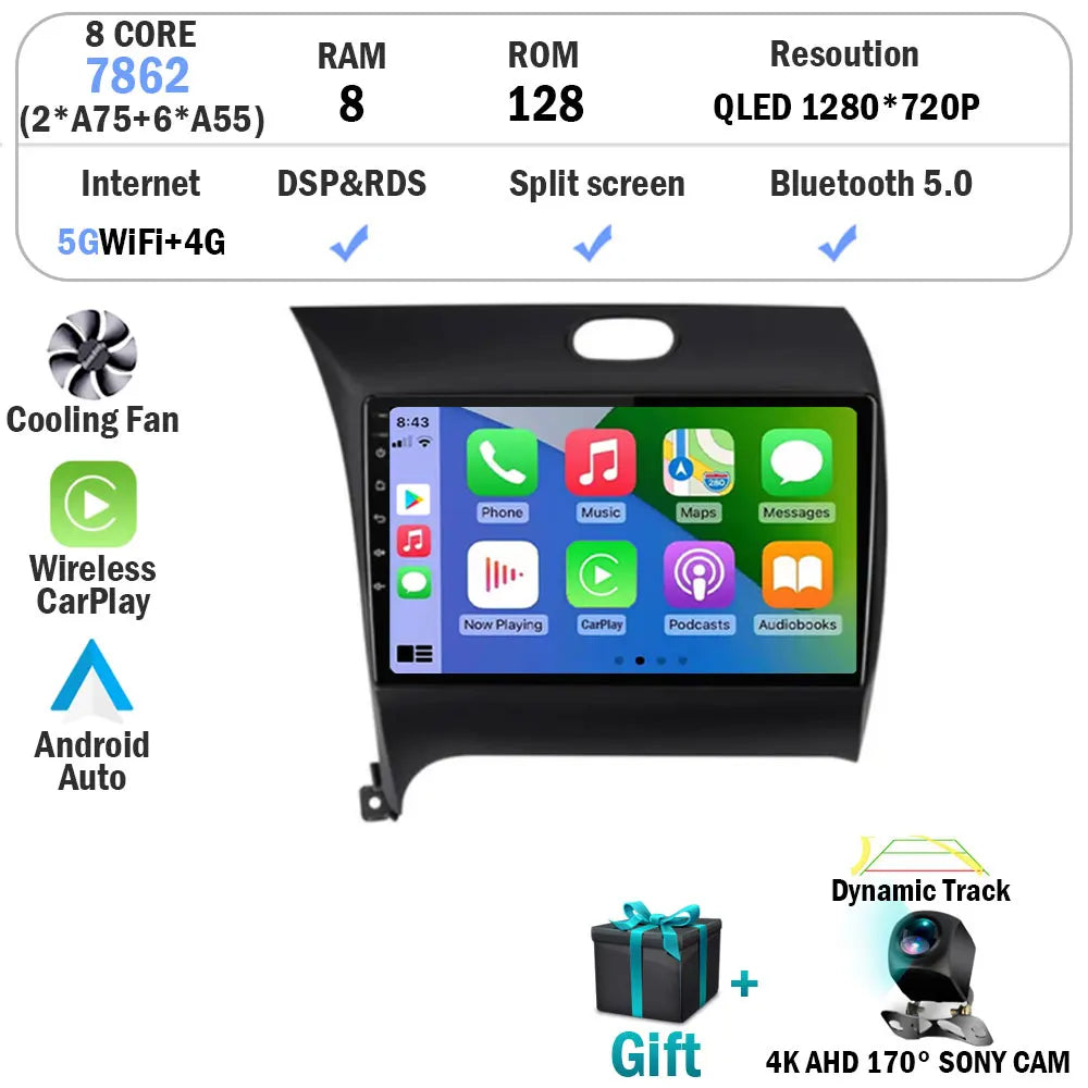 Android 15 Radio Carplay For Kia Cerato 3 K3 Forte 2013 2014 2015 2016 2017 2018 Auto Stereo Multimedia Player GPS Navigation