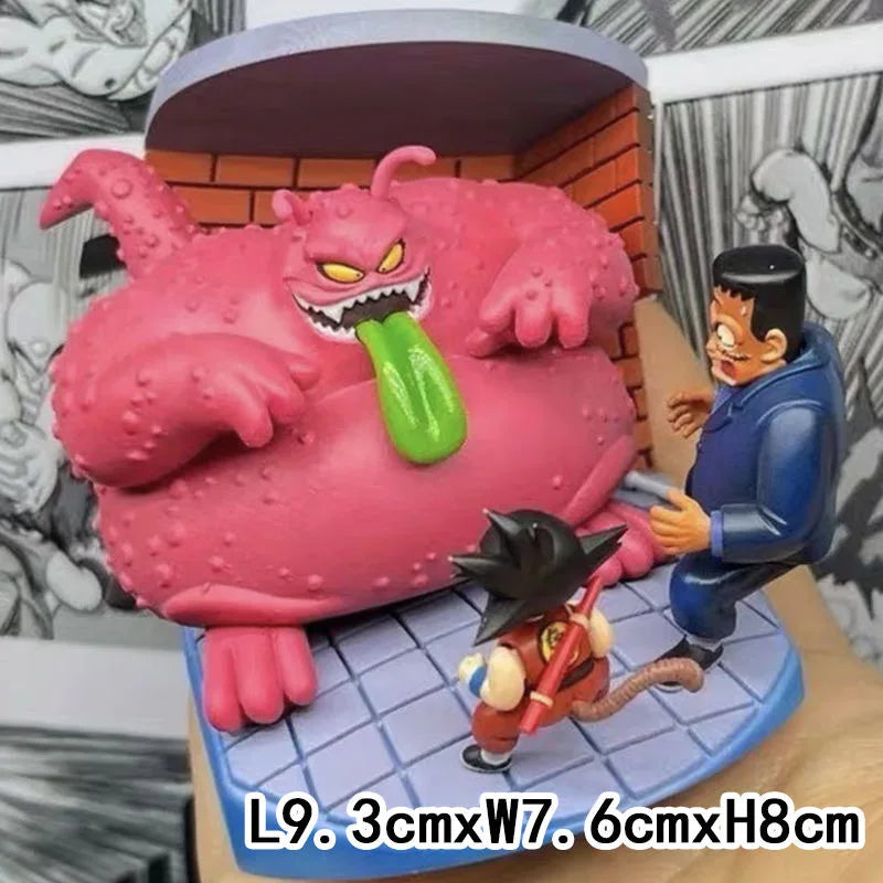 8cm Amine Dragon Ball Son Goku Vs Buyou Figurine Red Ribbon Army Figure Pvc Action Figures Gk Statue Collection Model Toys Gifts