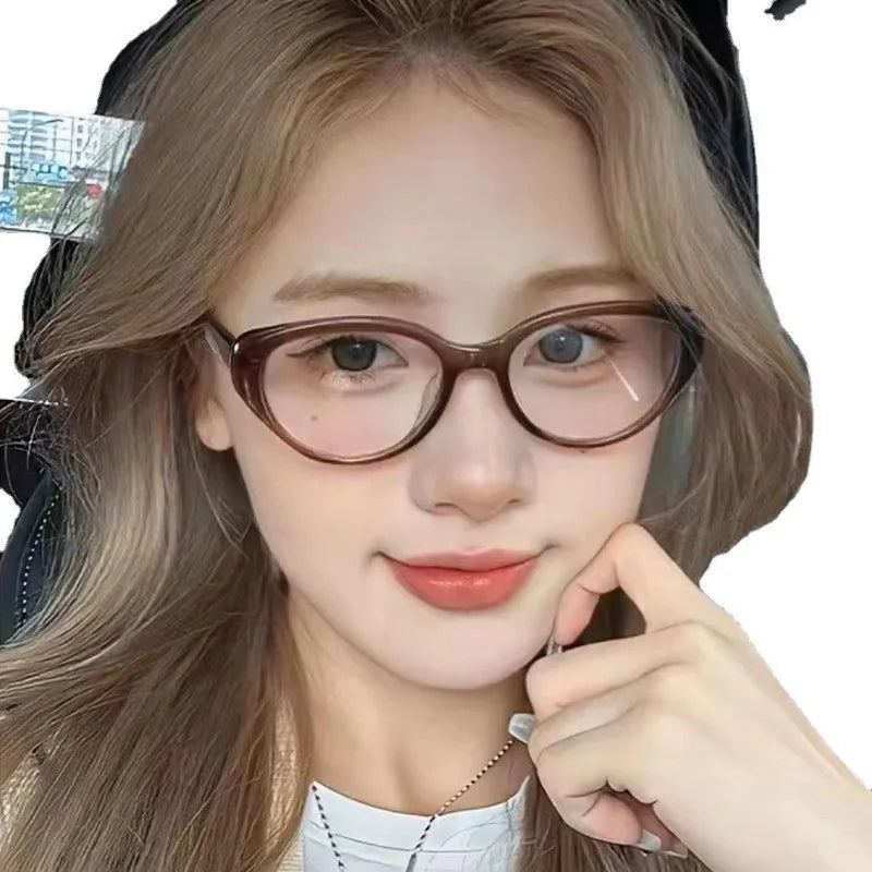 Retro Sweet Cool Spice Millennium Y2K Cat Eye  Frame Anti Blue Light Glasses for Women Black Frame European American Eyeglasses