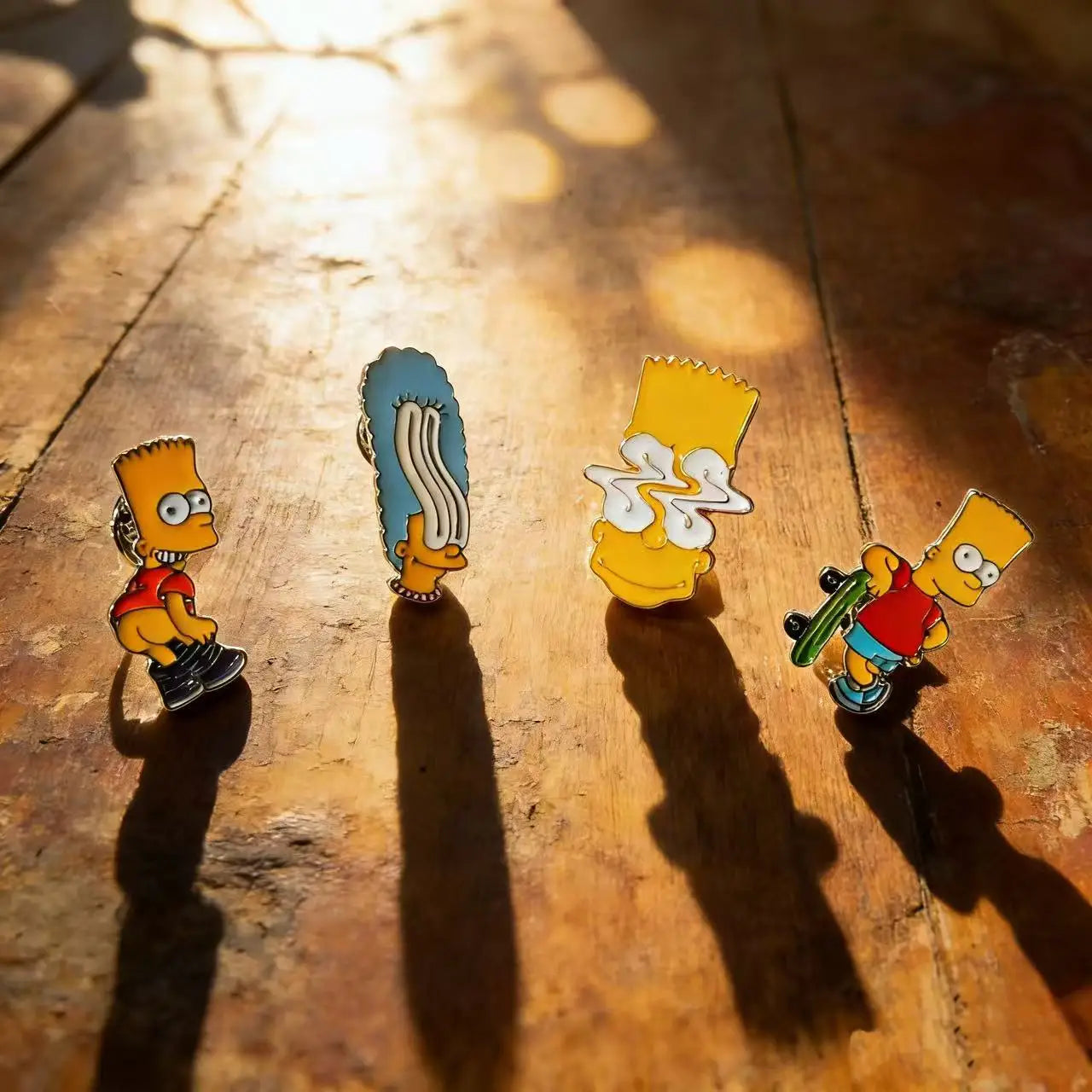 4pcs the Simpsons Comedy Anime TV Series Enamel Pins Set Cartoon Lapel Brooch Badges Funny Jewelry Gift for Kids And Friends