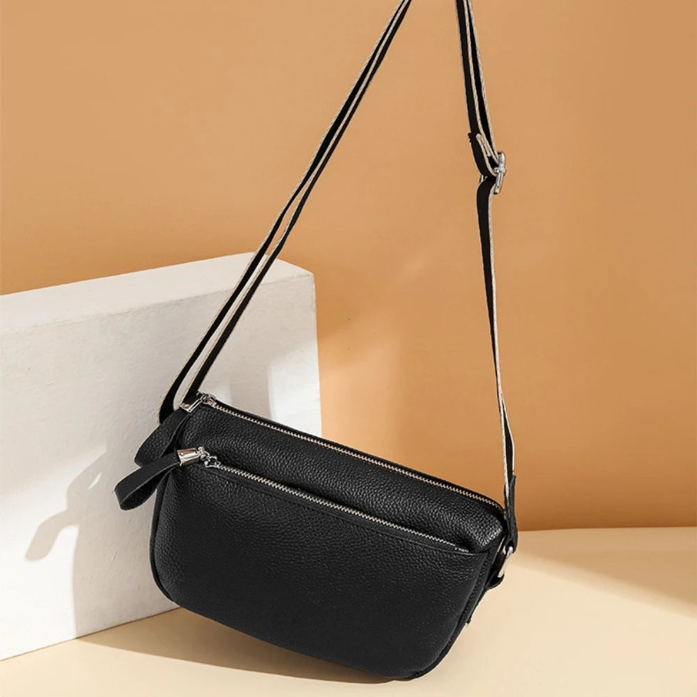 High Quality Cow Leather Handbag Multilayer Women Bag Luxury Genuine Leather Shoulder Crossbody Bag Female New Ladies Tote Sac