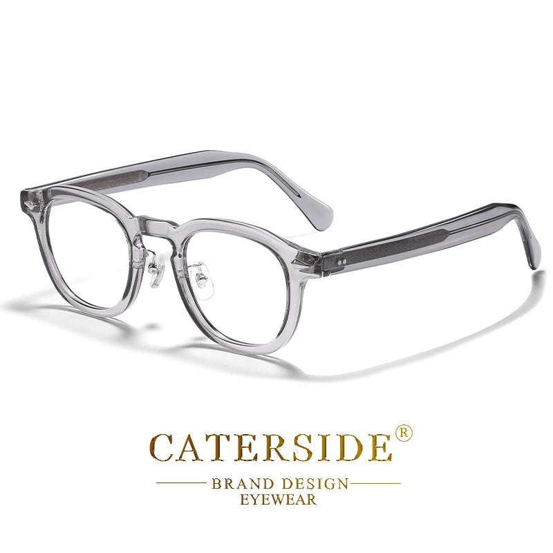 CATERSIDE New Simple Tr-90 Eyeglass Frame Men's Glasses Frame Round High-Quality Women's Daily Reading Decorative Eyeglassese