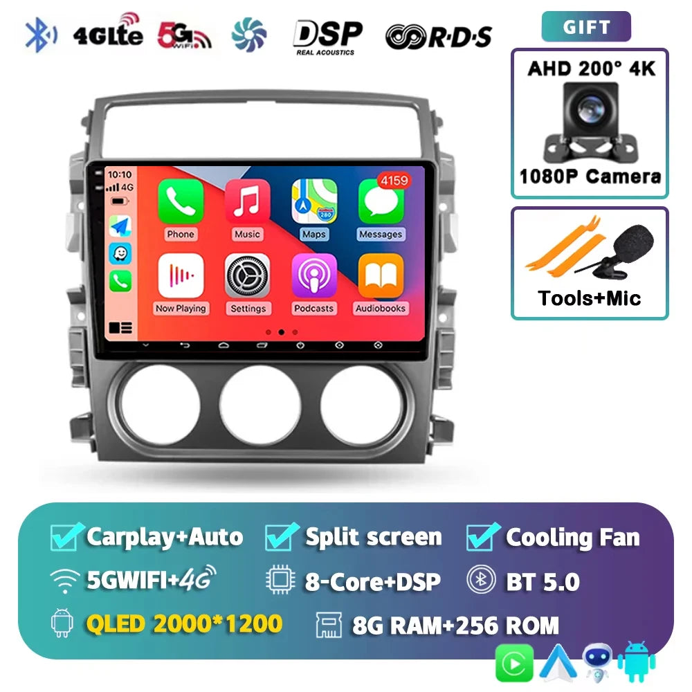 For Suzuki Liana 1 2004 - 2008 2K 12+256 QLED Android 15 CarPlay Car Radio Multimedia Video Player GPS stereo Head Unit 4G WIFI