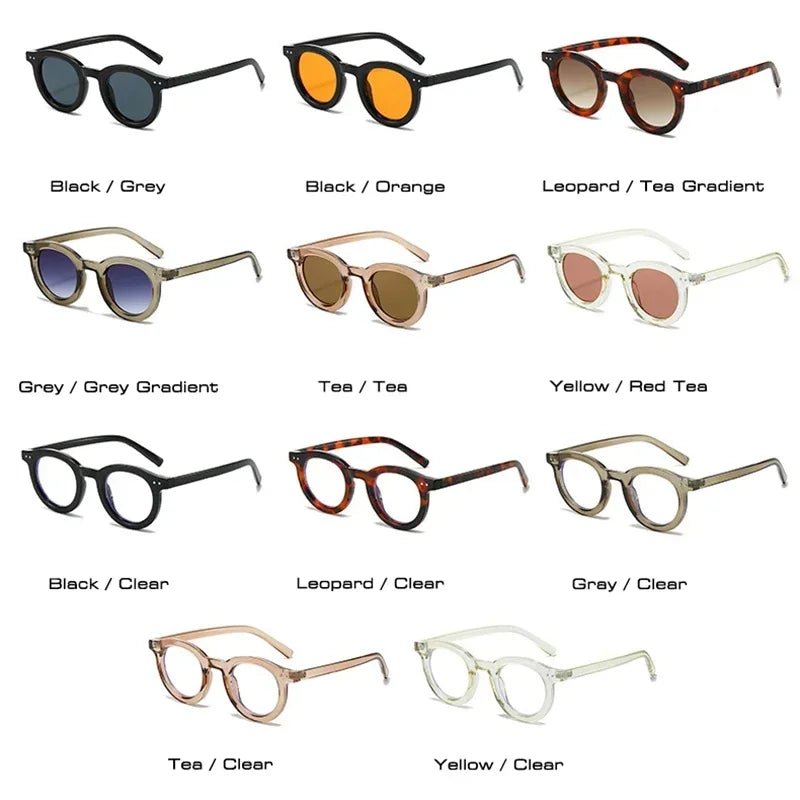 JNPCXI New Oval Sunglasses Women Fashion Clear Gradient Shades UV400 Black Orange Men Trending Rivets Punk Sun Glasses