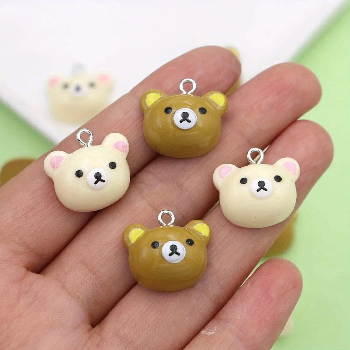 20pcs Random Mix Transparent Tulip Beads Flower Acrylic Beads for Bracelet ,Phone Chain Accessories