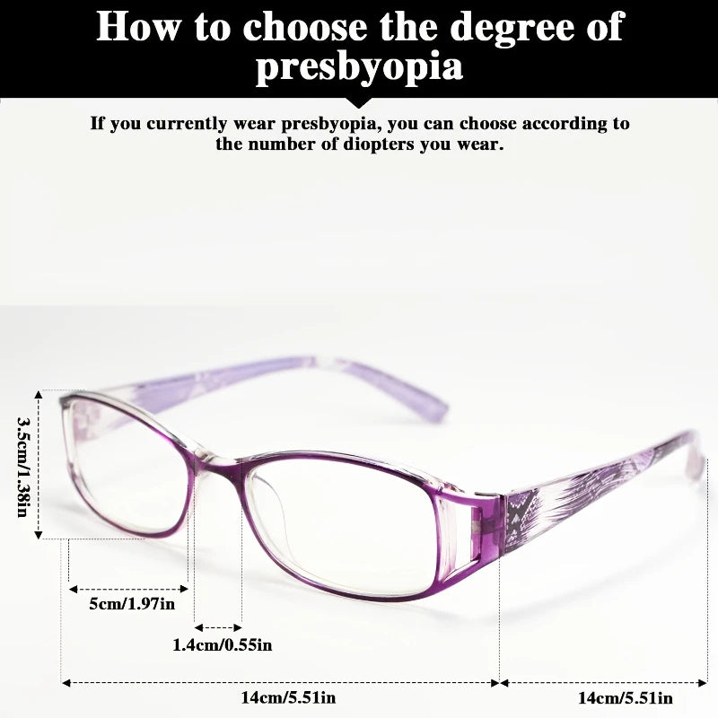 3 Piece Set of Comfortable Fashionable Reading Glasses Suitable for Women High-definition Lens Elegant Rectangular Frame