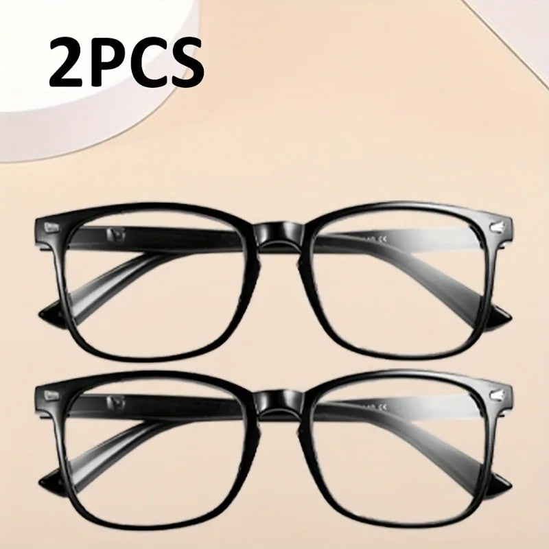 2-piece Set Simple and Versatile Anti Blue Light Glasses for Both Men and Women