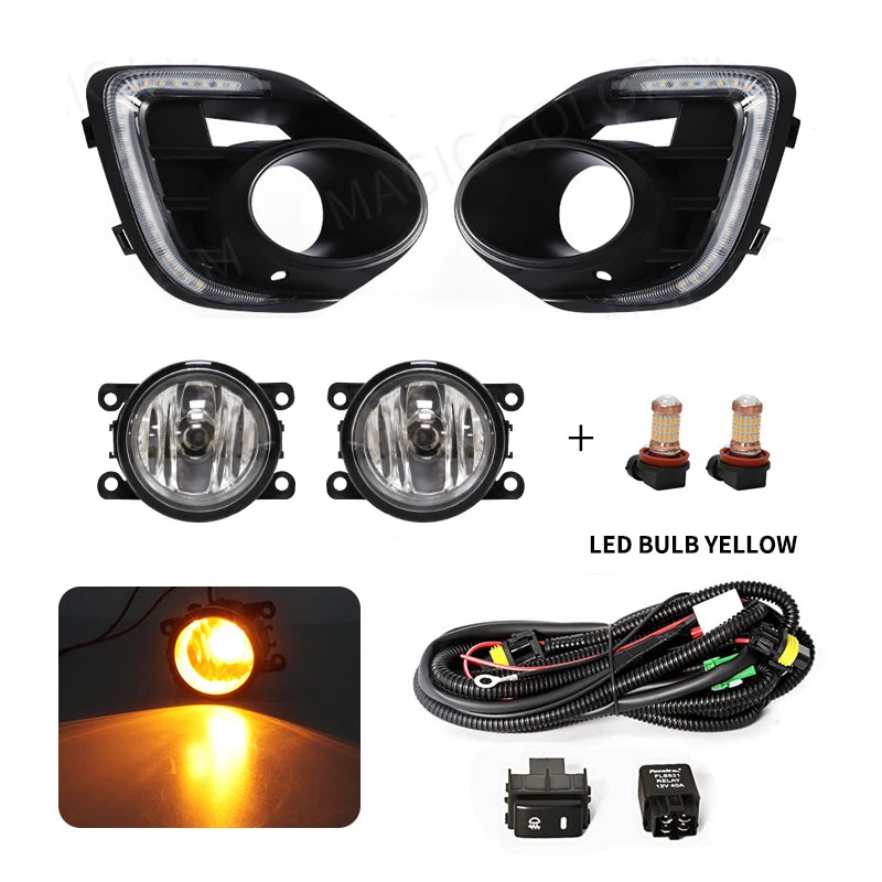 For Mitsubishi Lancer 2015 2016 2017 LED Daytime Running Light DRL Turn Signal Daylight Waterproof Fog Head Lamp Car Accessories