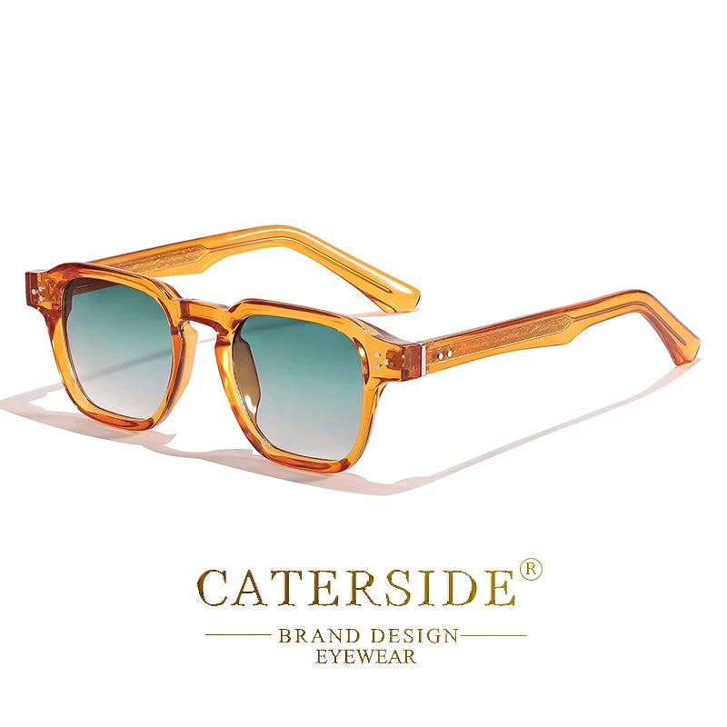 CATERSIDE Fashion Square Men Sunglasses Women Core Insert Temple Luxury Brand Sun Glasses Travel Beach Party Festiva Gifts