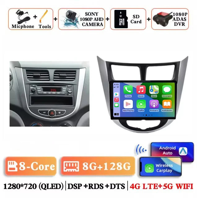 9 '' for Hyundai Solaris Accent i25 2010 - 2016 Car Multimedia Radio Video Player Android 16 GPS Navi HD Touch Screen BT WiFi