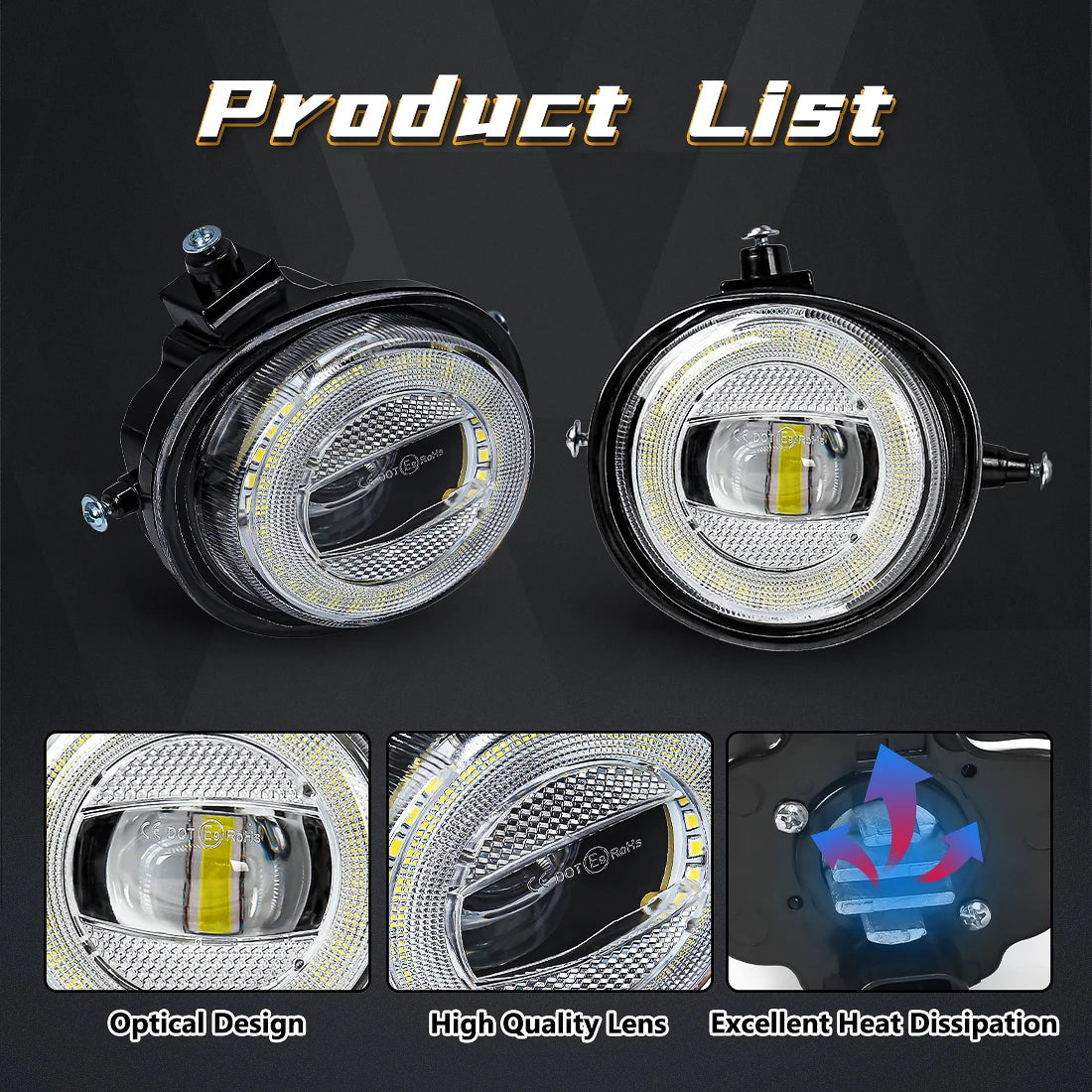 2PCs LED Angel Eyes Fog Lamps For Mazda RX-8 CX-5 CX-7 CX-8 CX-9 MX-5 2 3 6 2004-2017 Daytime Running Lights White Headlight 12V