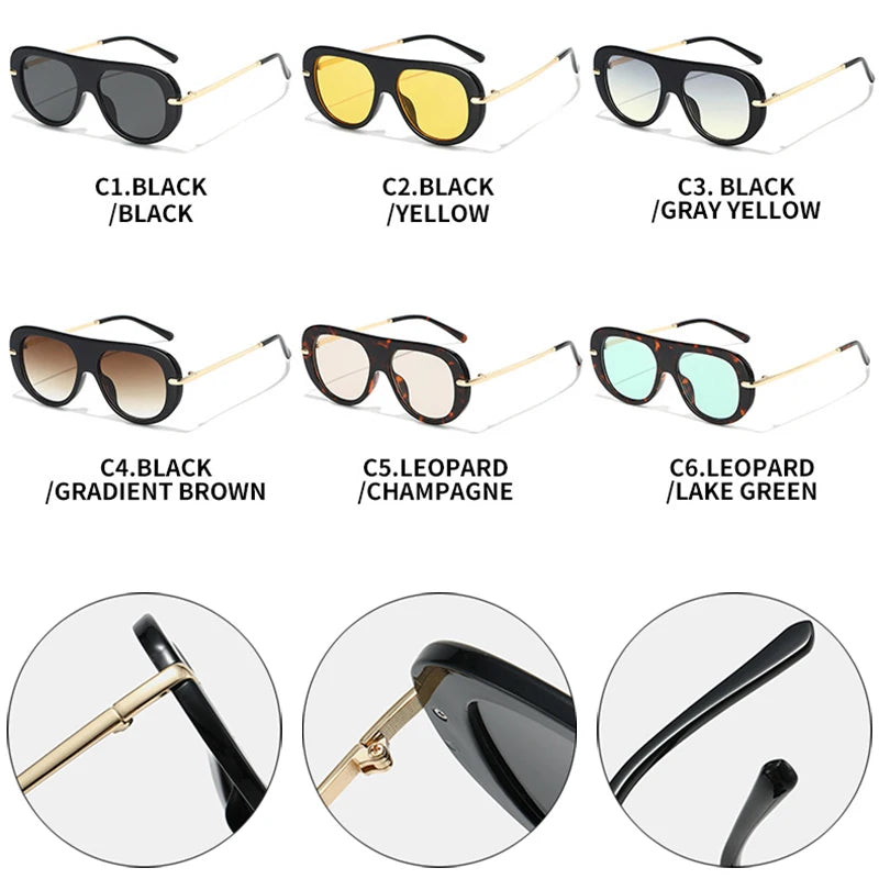 JNPCXI New Retro Pilot Sunglasses Women Fashion Gradient Shades UV400 Men Leopard Green Punk Sun Glasses