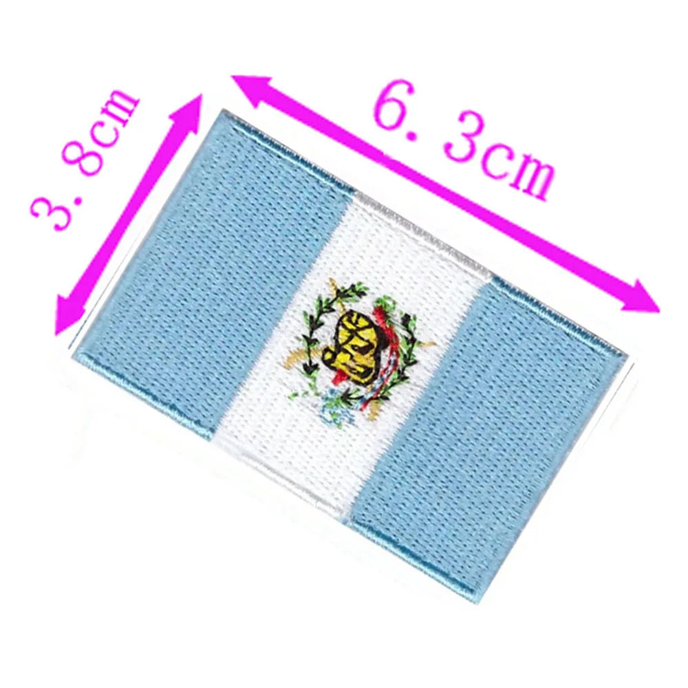 Guatemala Country Flag Embroidery Patch 6.3cm Wide Iron On Sew On Backing/Hand Craft/Applique/Hot Cut