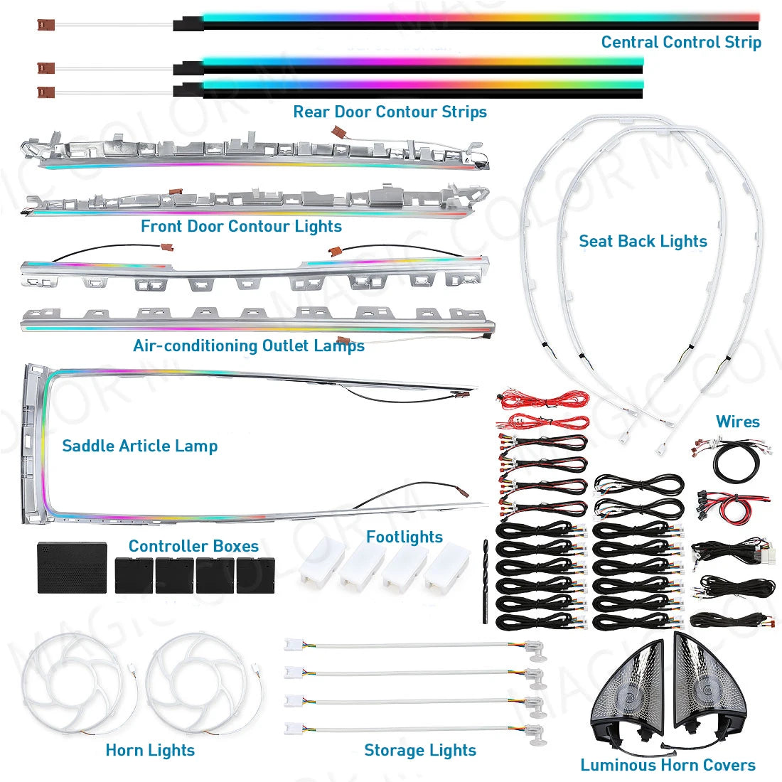 For Tesla Model 3 Y 2021 2022 2023 2024 Ambient Light LED Atmosphere Lamps Car Interior Symphony RGB Backlight Rotating Speakers